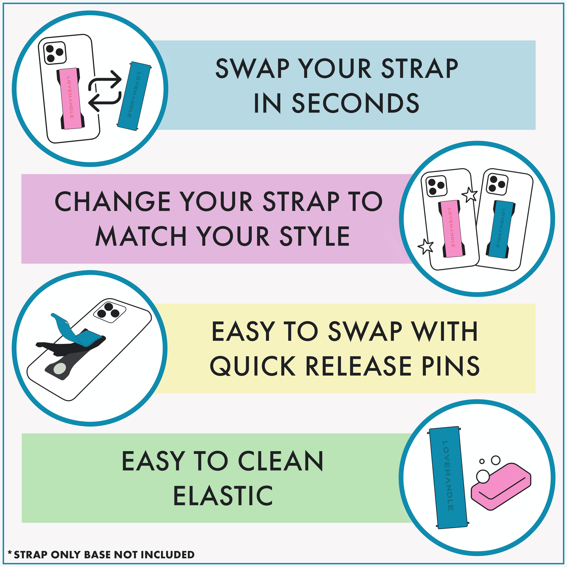 Correa PRO - Elástica Glitter Negra