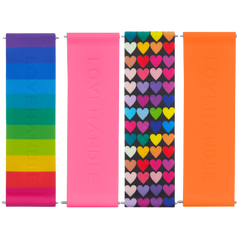 LoveHandle PRO Silicone Strap Bundle - Neon Rainbow, Hot Pink, Heartfelt, Dreamsicle Orange
