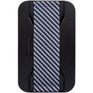 LoveHandle PRO for MagSafe Carbon Fiber strap on black base, shown flat