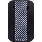 LoveHandle PRO for MagSafe Carbon Fiber strap on black base, shown flat