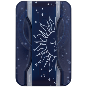 LoveHandle PRO for MagSafe Celestial motif, sun and stars on navy, shown flat