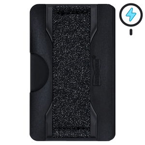 Cartera PRO para MagSafe Duo - Elástico con purpurina negra
