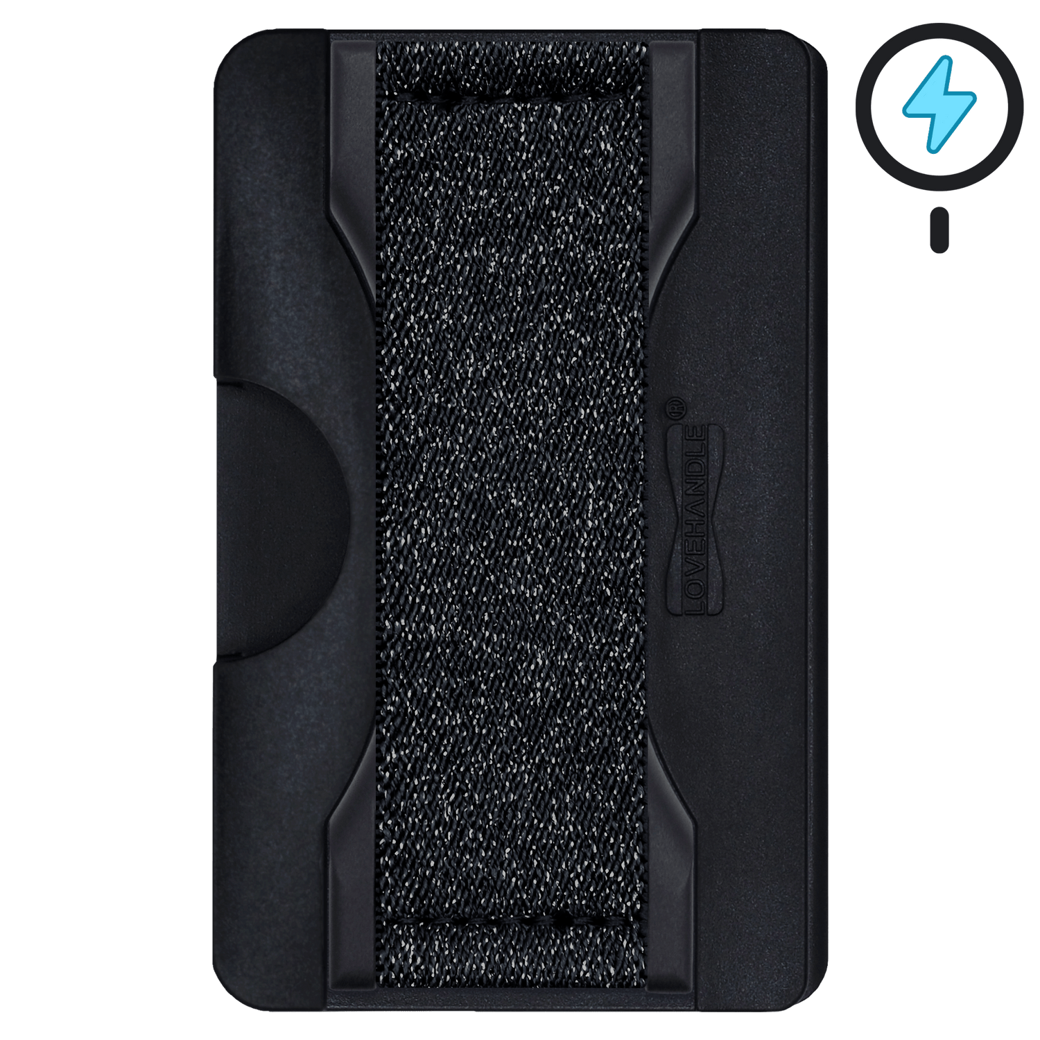 Cartera PRO para MagSafe Duo - Elástico con purpurina negra