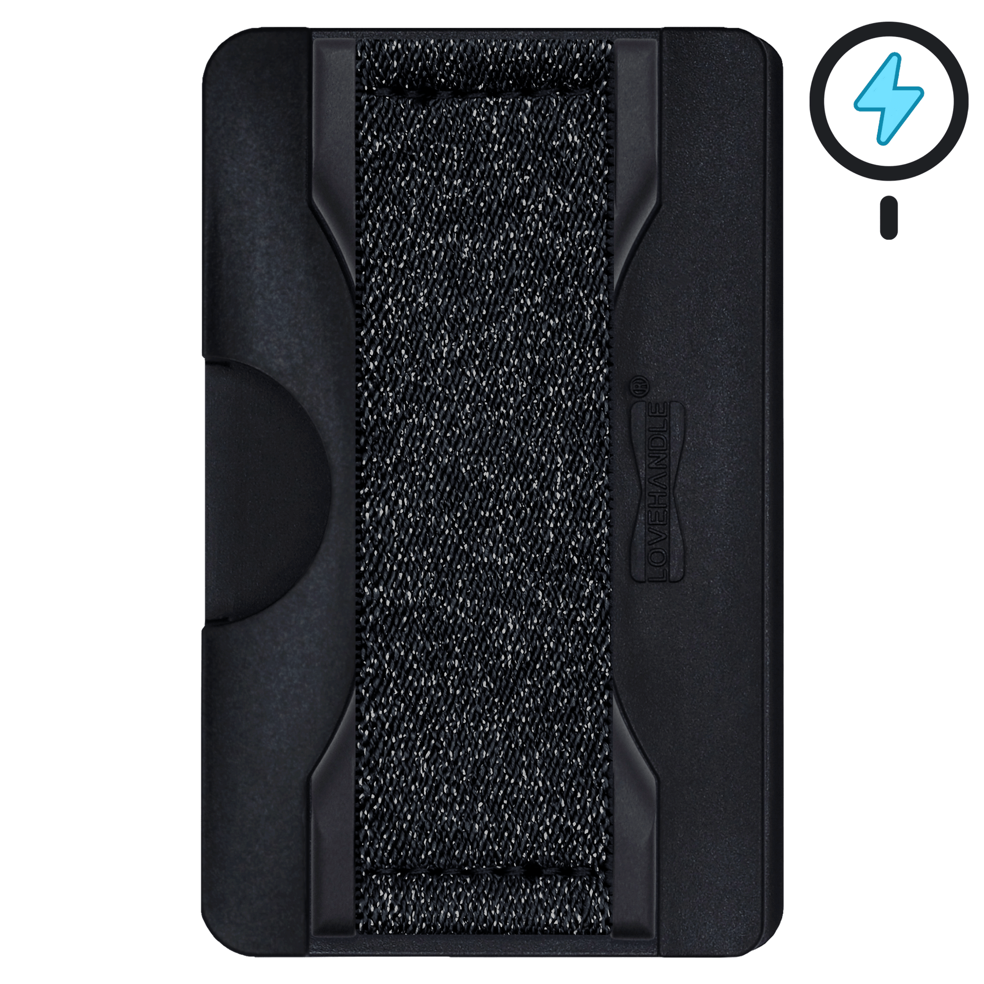 Cartera PRO para MagSafe Duo - Elástico con purpurina negra