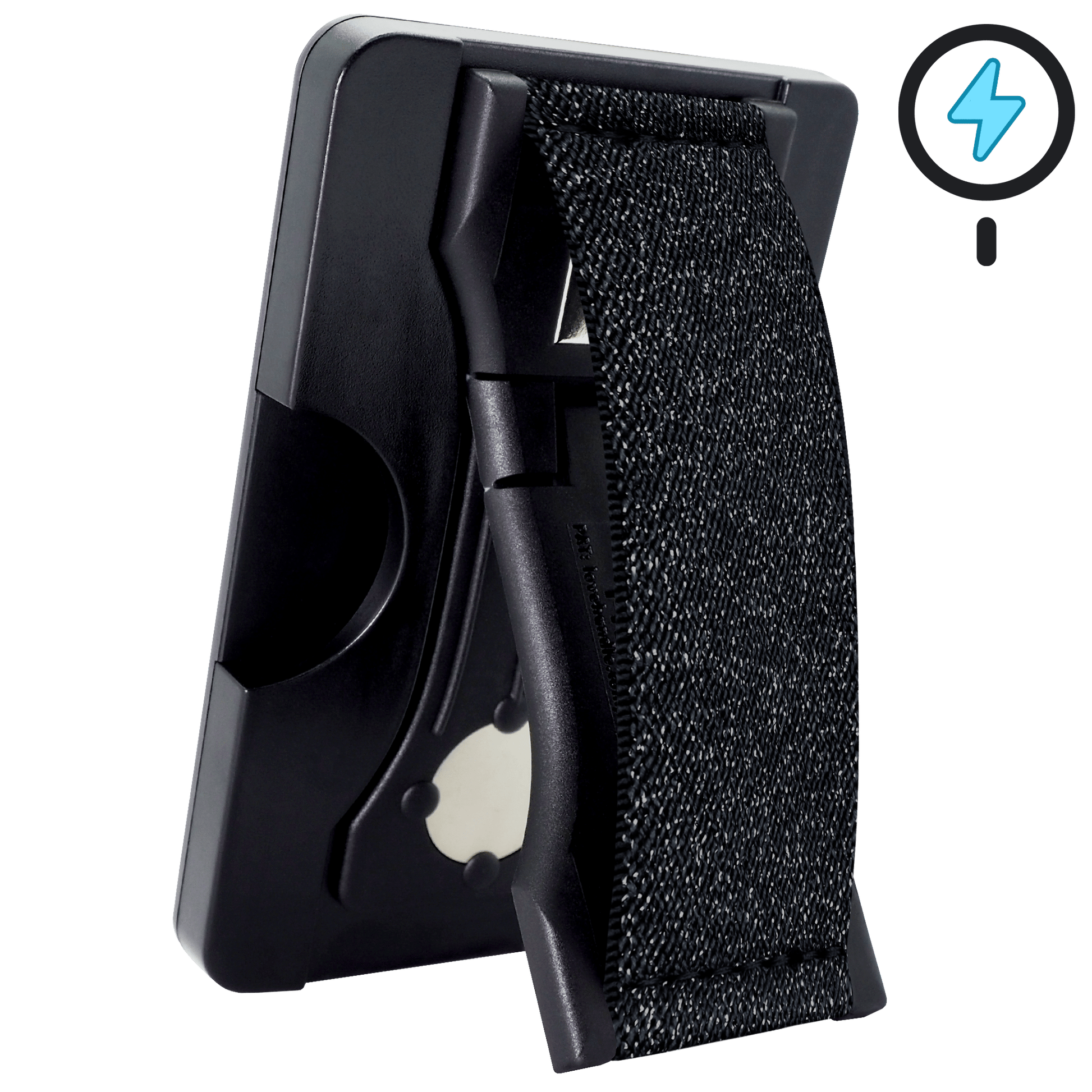 Cartera PRO para MagSafe Duo - Elástico con purpurina negra