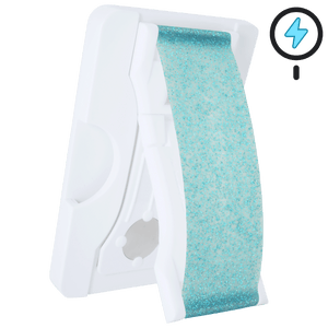 Cartera PRO para MagSafe®: billetera transparente con purpurina sobre fondo blanco